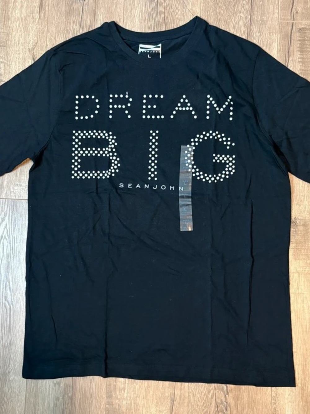 Sean John Black Short-Sleeve 'Dream Big' Stud Graphic Tee